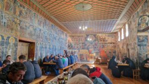 Abendessen Pilger und Mönche